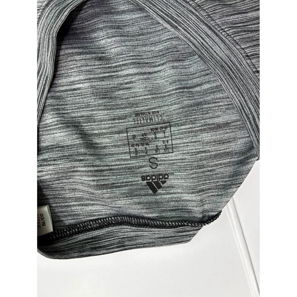 Adidas Bundle Womens 2pc Set Grey Space Dye V-Neck Tee Black 7/8 Leggings S - Picture 6 of 8